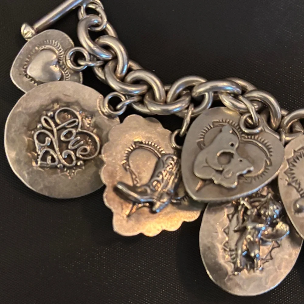 Colorful sterling Heart Charm Bracelet - Picture 7 of 9